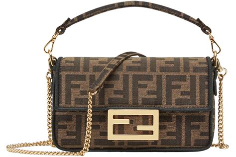 fendi baguette brown ff jacquard fabric bag|Fendi Baguette Mini Jacquard FF Fabric Bag Brown.